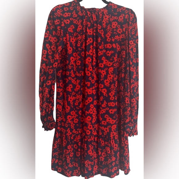 LOFT Red and Black Asymmetrical Dress - Picture 2 of 5